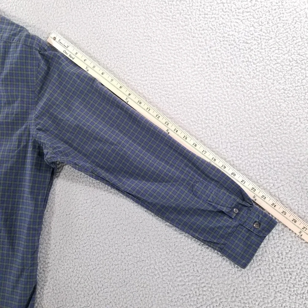 Ralph Lauren Shirt Mens XL Navy Plaid Classic Fit Button Down Cotton Stretch